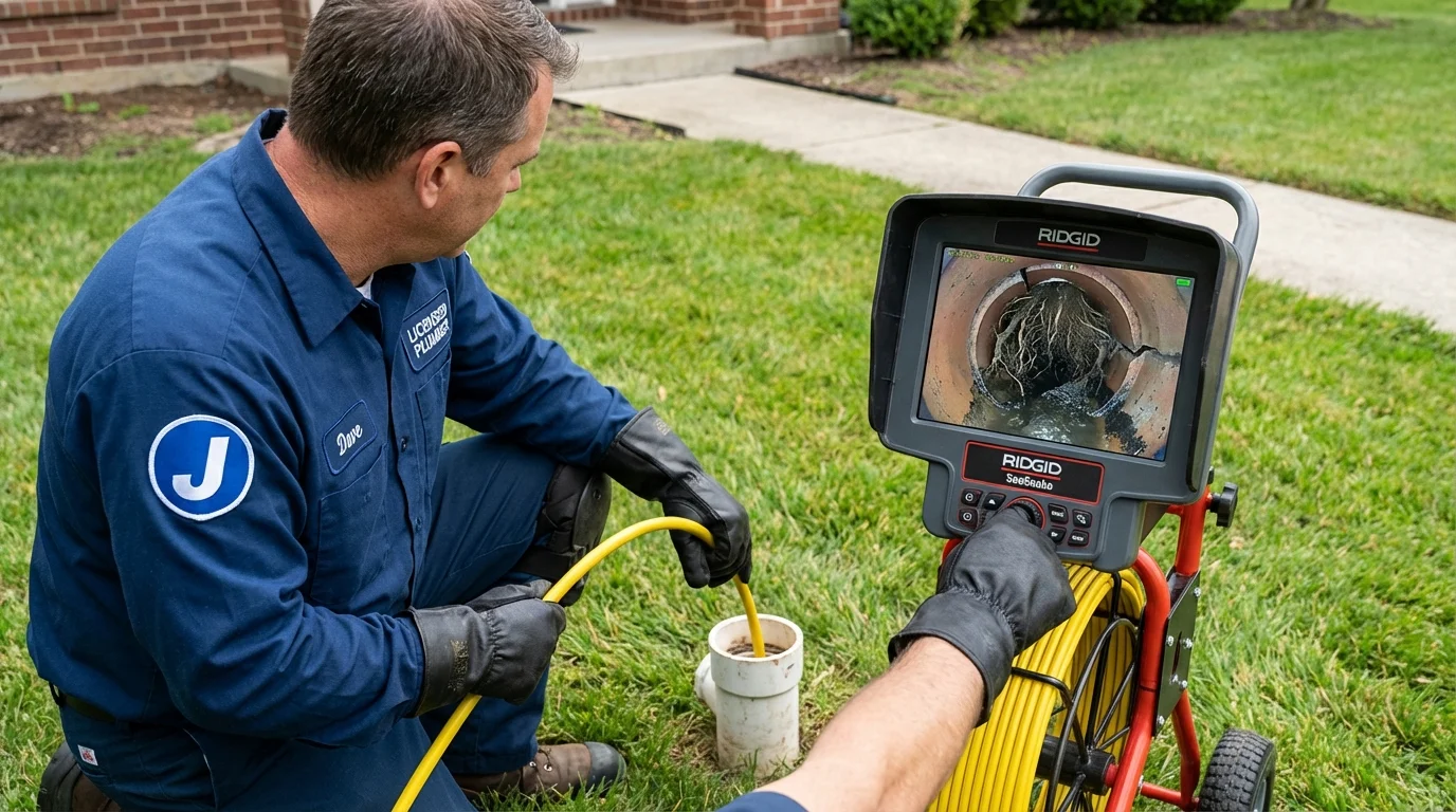 Sewer camera inspection being performed by Johns Plumbing LLC in Coeburn