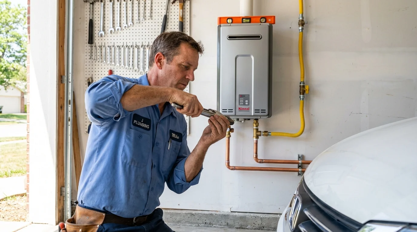 Tankless water heater installation by a Johns Plumbing LLC plumber in Coeburn